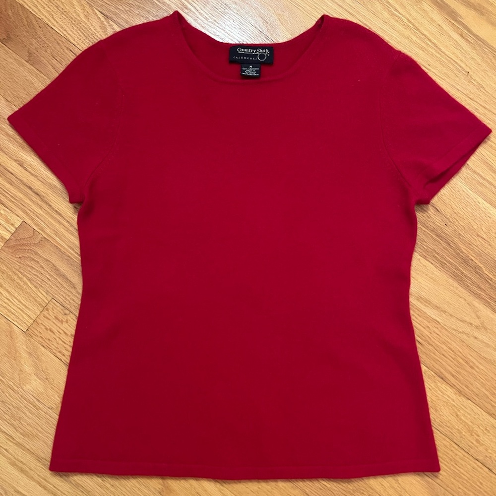 Country Shop Red Women's Crew Neck Sweater 100% Cashmere Made in Australia Fall